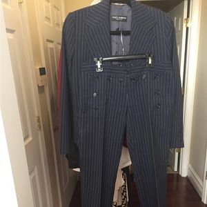 Dolce Gabbana Pinstripe Jacket Suit 42